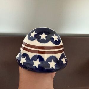 NEW:Boleslawiec Americana Stars and STRIPES Polish Pottery flatware holder